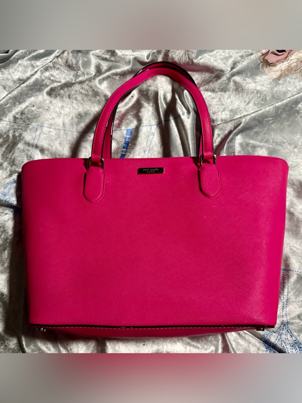 Sleek Hot Pink Structured Tote Bag by Kate Spade